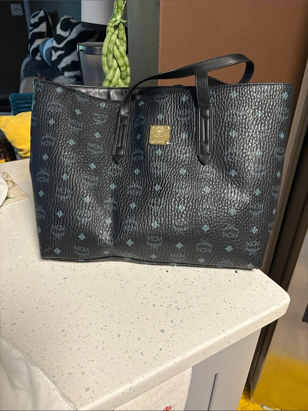 Black Designer-Style Men's Tote Bag